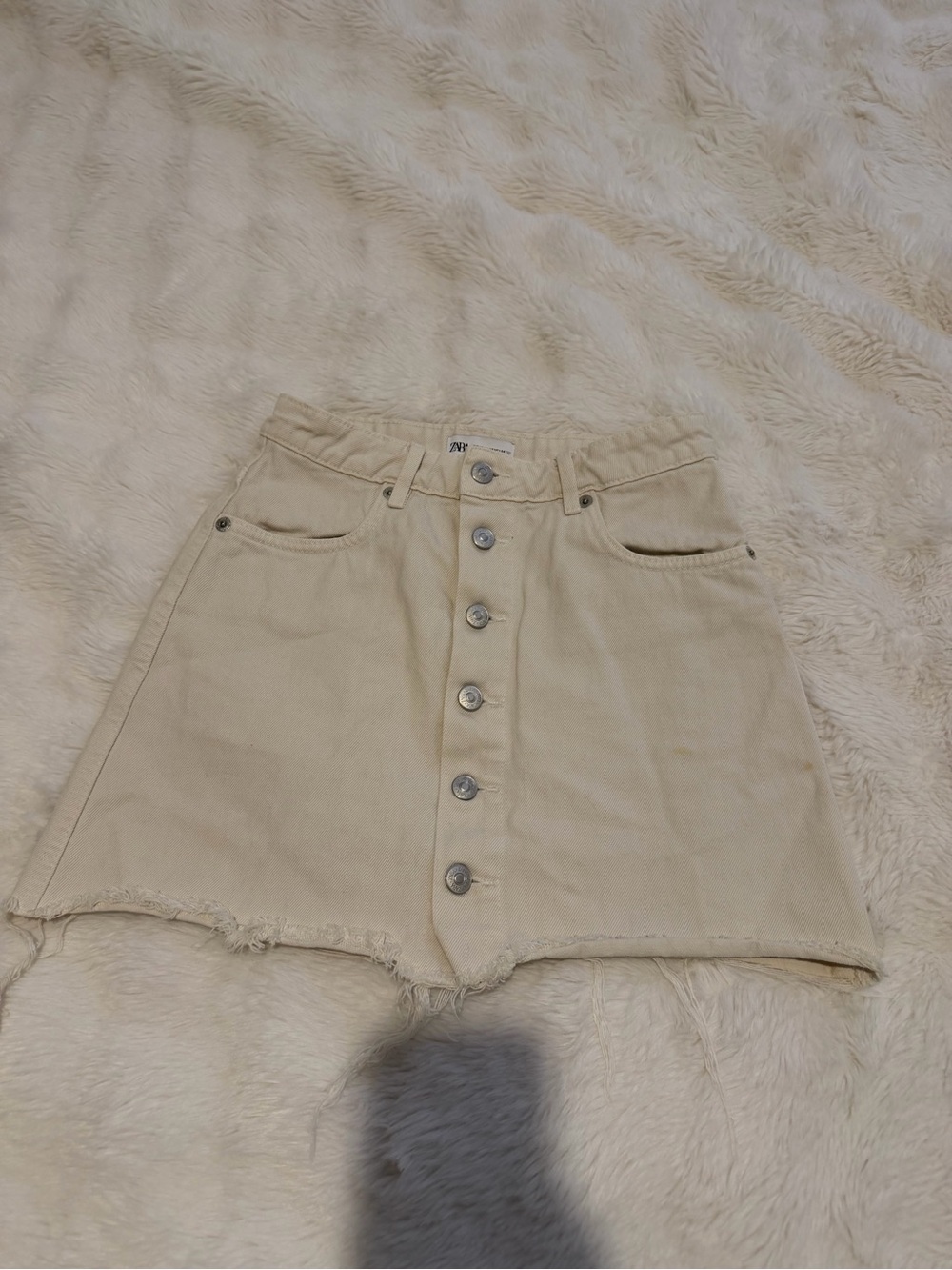 Zara Beige Button-Front Skort